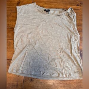 DKNY Jeans Green Sleeveless blouse with twist detail NWT